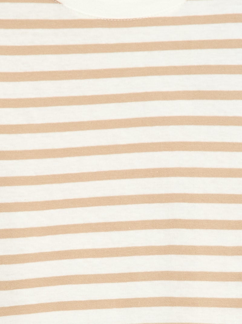 T-shirt manches courtes à motif Beige - Kiabi