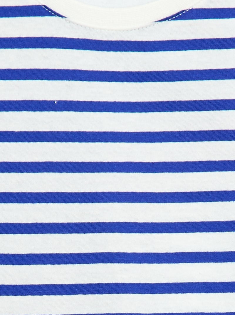 T-shirt manches courtes à motif Bleu - Kiabi