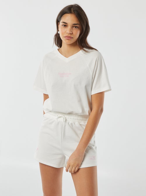 T-shirt manches courtes avec large imprimé au dos 'New York' - Kiabi