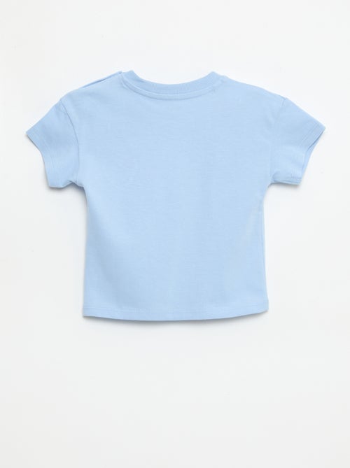 T-shirt manches courtes en jersey coton avec patch poitrine - Kiabi