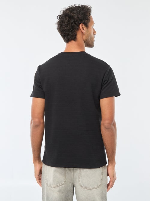 T-shirt manches courtes en maille gaufrée - Kiabi