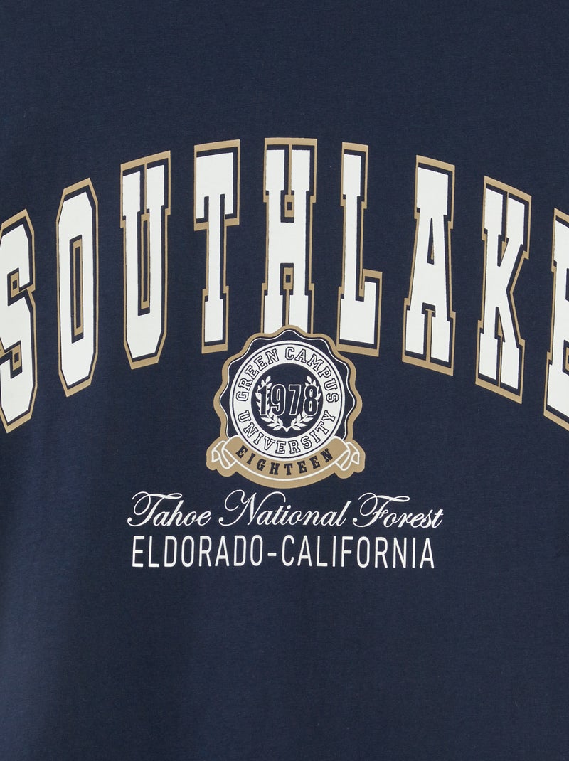 T-shirt manches courtes imprimé - collection facile à enfiler Bleu - Kiabi