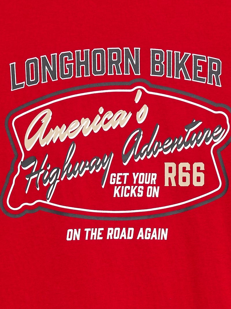 T-shirt manches courtes imprimé - So Easy Rouge - Kiabi