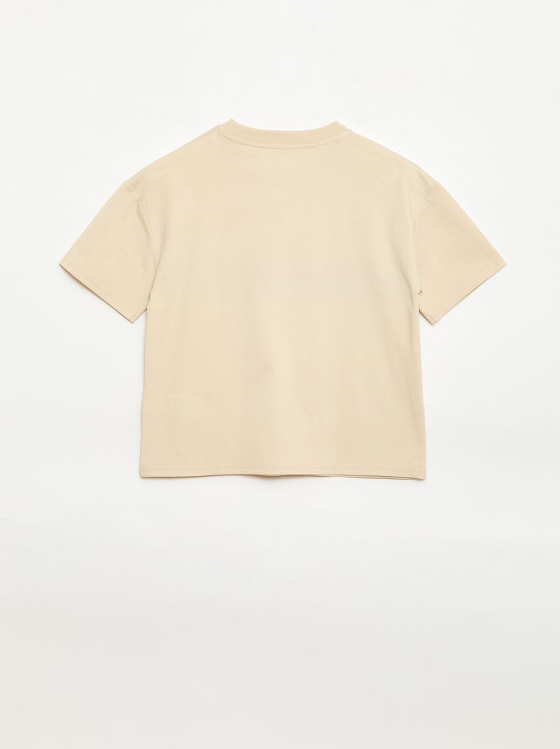 T-shirt manches courtes imprimé devant Blanc - Kiabi