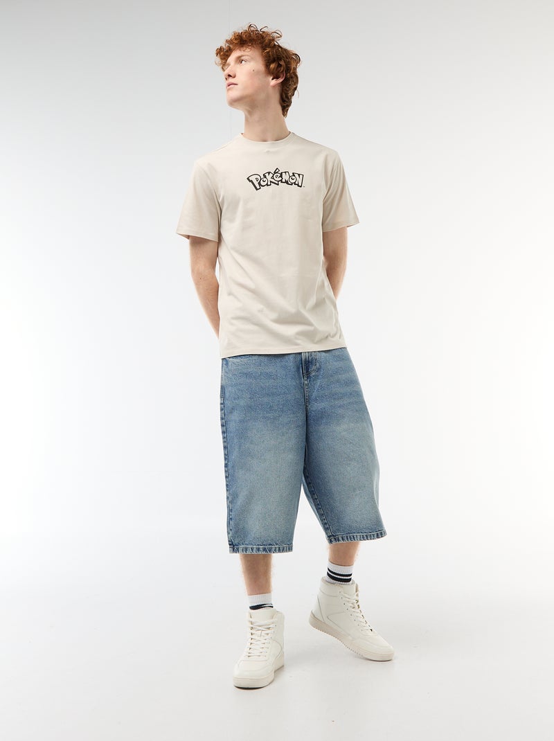 T-shirt manches courtes imprimé 'Pokemon' uni Gris - Kiabi