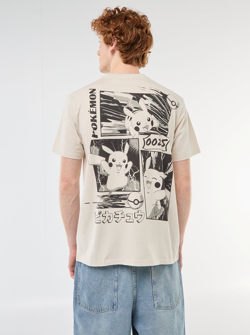 T-shirt manches courtes imprimé 'Pokemon' uni Gris - Kiabi