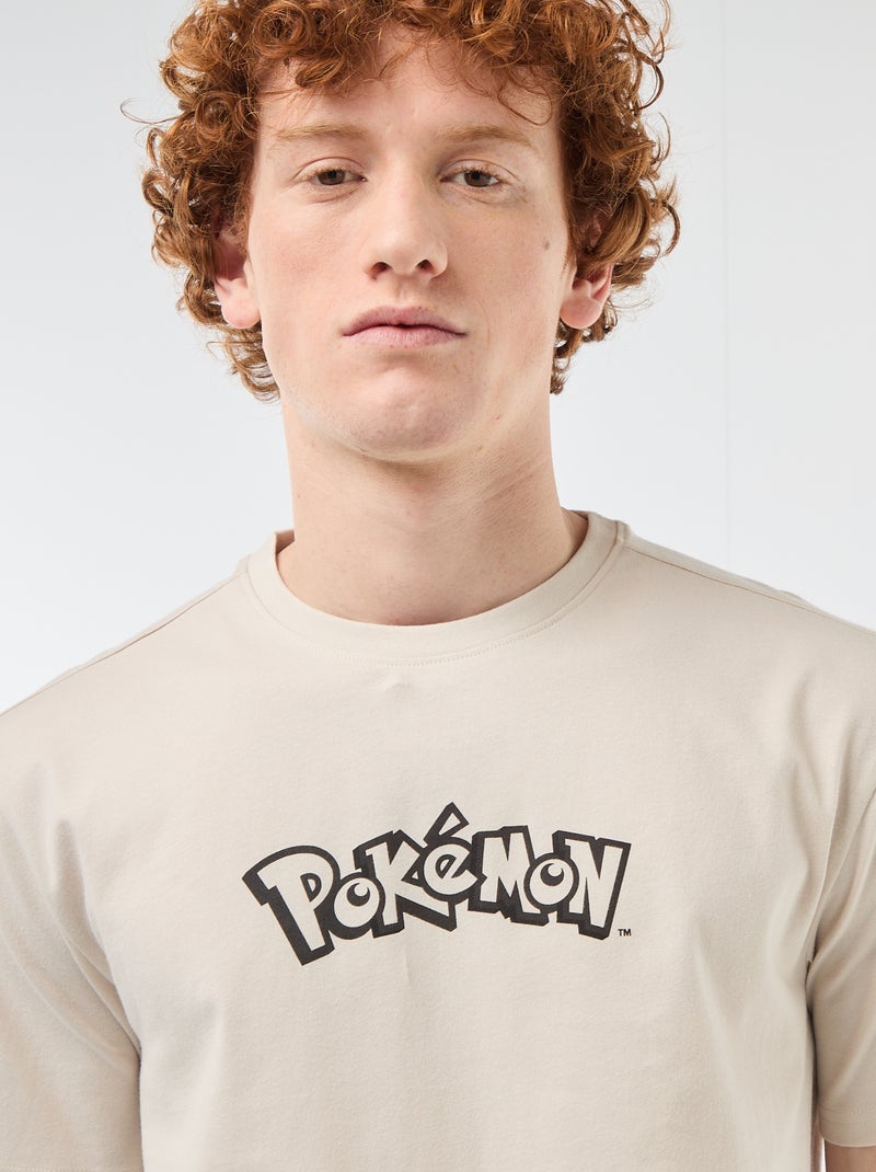 T-shirt manches courtes imprimé 'Pokemon' uni Gris - Kiabi
