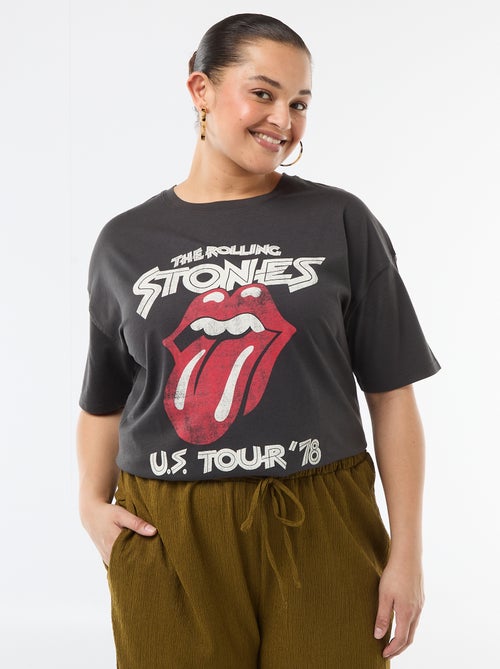 T-shirt manches courtes 'Rolling stones' - Kiabi