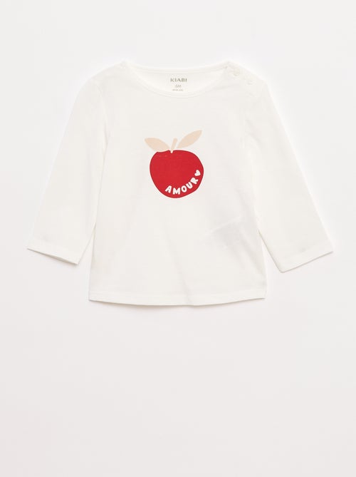 T-shirt manches longue impirmé - Kiabi