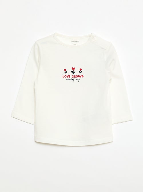 T-shirt manches longue impirmé - Kiabi