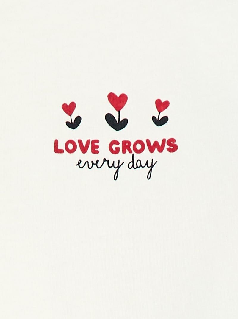 T-shirt manches longue impirmé Blanc - Kiabi