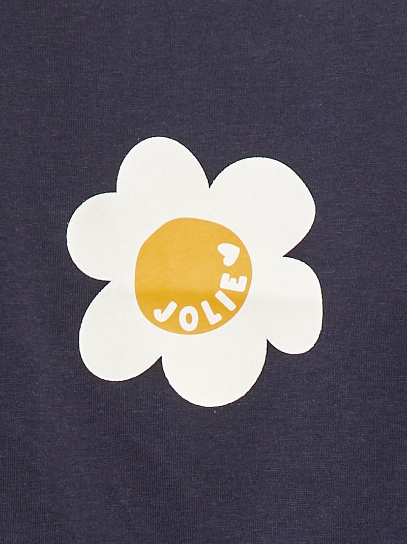 T-shirt manches longue impirmé Bleu - Kiabi