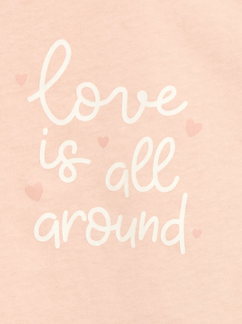 T-shirt manches longue impirmé Rose - Kiabi