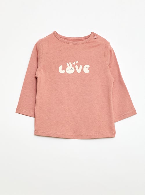 T-shirt manches longue impirmé - Kiabi