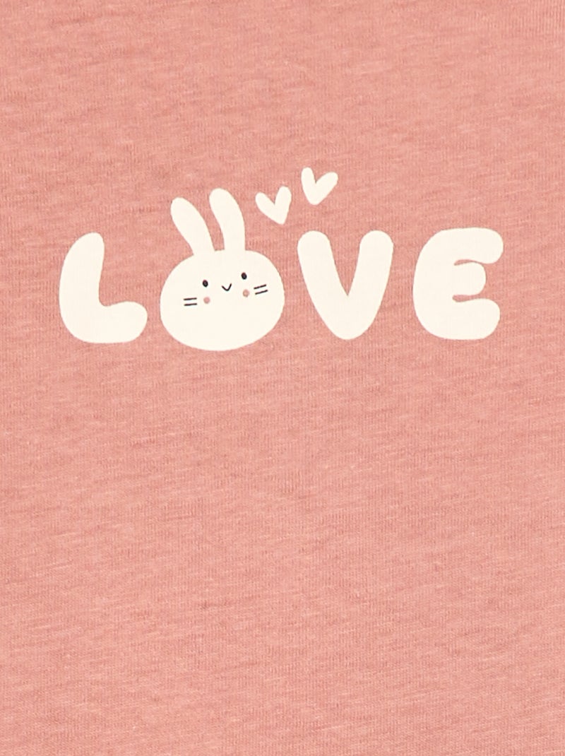 T-shirt manches longue impirmé Rose - Kiabi