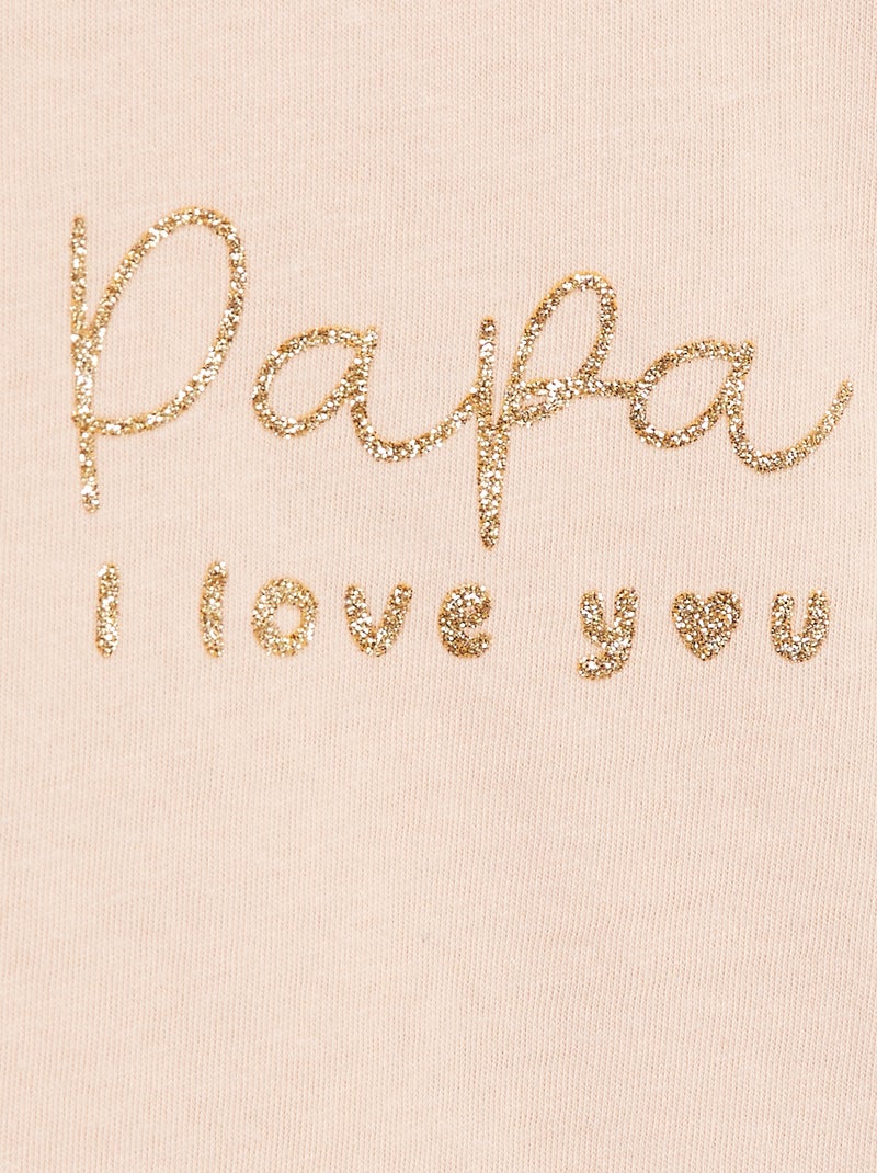 T-shirt manches longue impirmé Rose - Kiabi