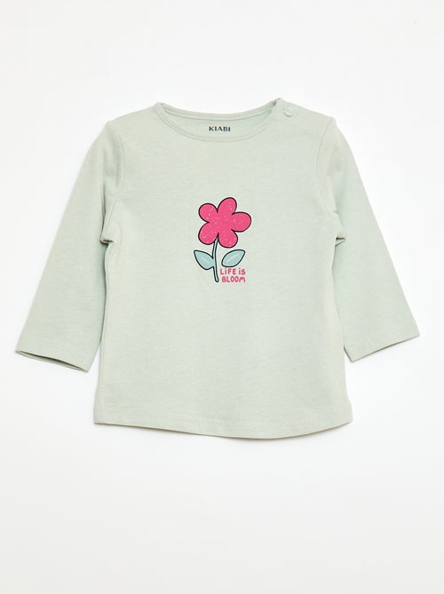 T-shirt manches longue impirmé - Kiabi