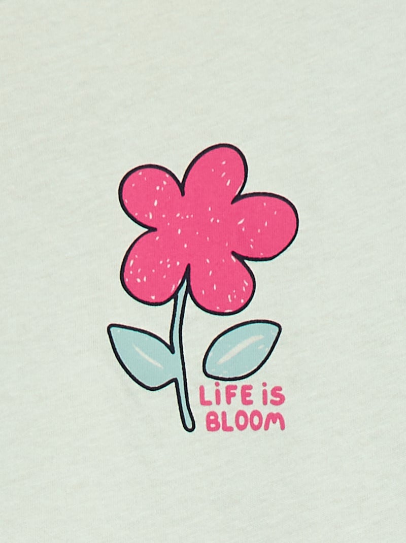 T-shirt manches longue impirmé Vert - Kiabi