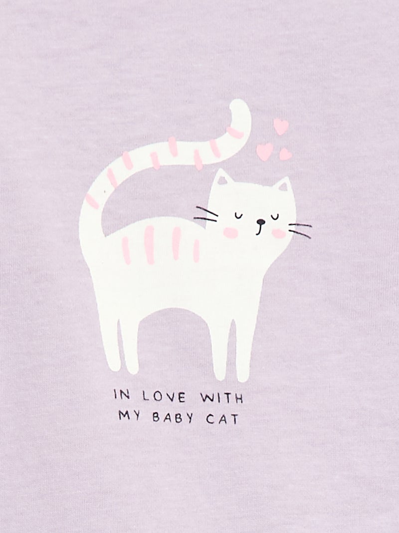 T-shirt manches longue impirmé Violet - Kiabi