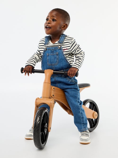 T-shirt manches longues avec 'bonjour' brodé sur la poitrine - Kiabi