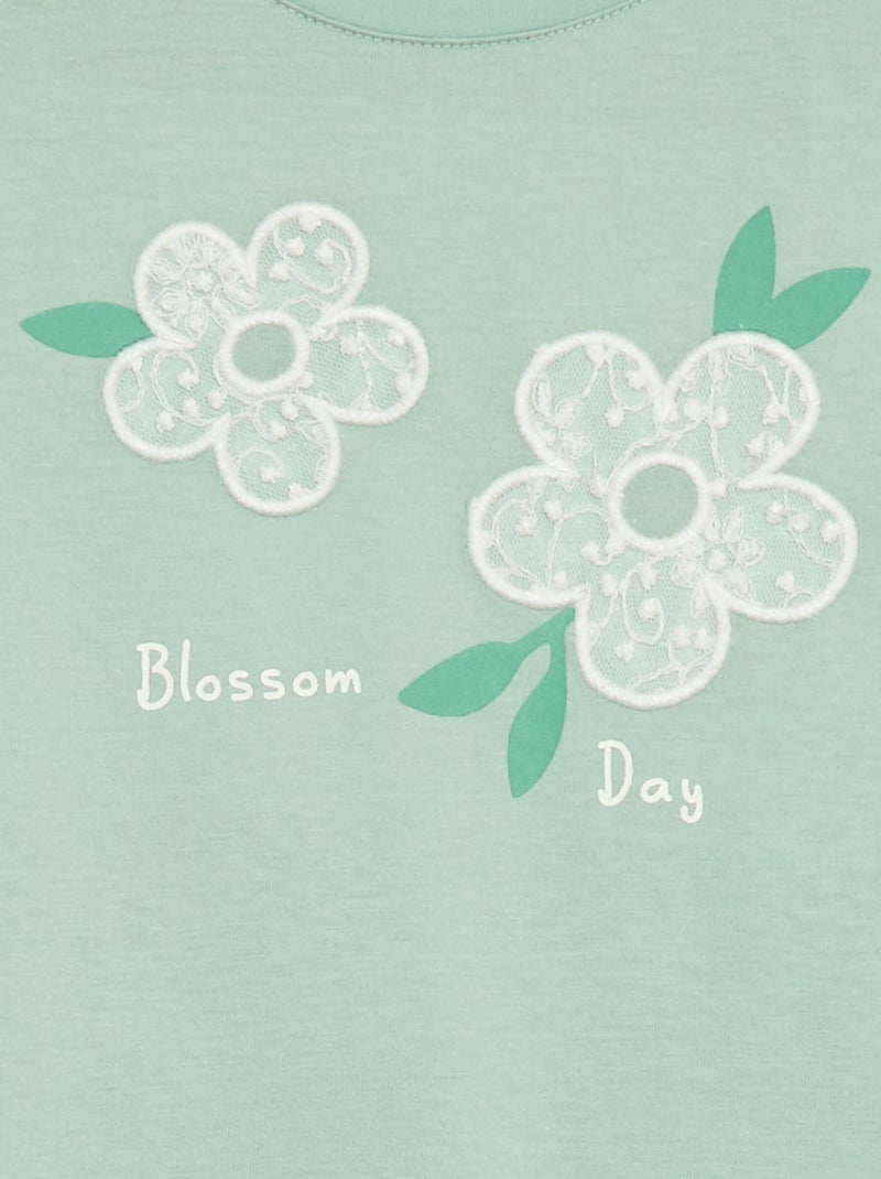 T-shirt manches longues avec sequins Bleu - Kiabi