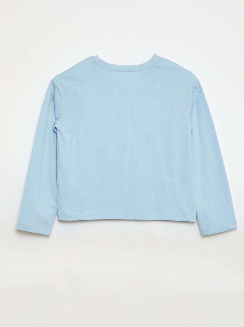 T-shirt manches longues avec sequins Bleu - Kiabi