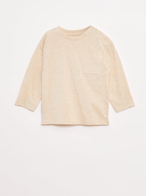 T-shirt manches longues et poche poitrine - Kiabi