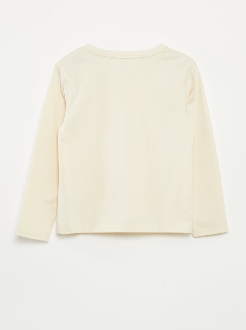 T-shirt manches longues uni Blanc - Kiabi