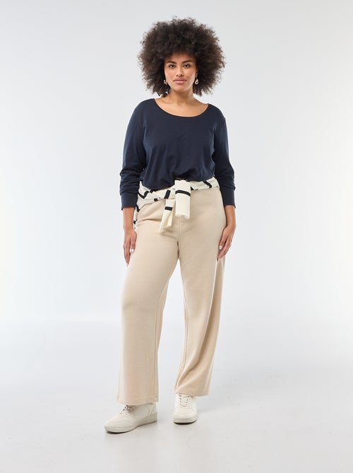 T-shirt manches longues uni en jersey - Kiabi