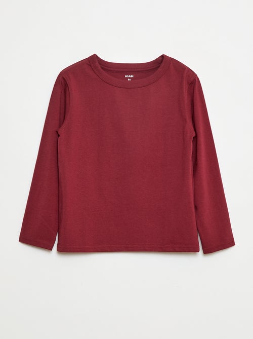 T-shirt manches longues uni - Kiabi