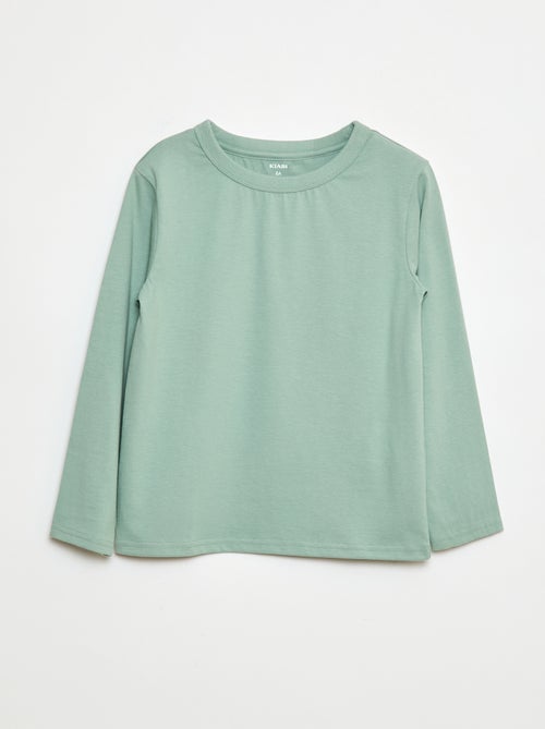 T-shirt manches longues uni - Kiabi