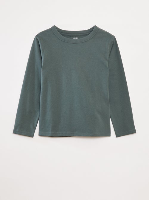 T-shirt manches longues uni - Kiabi