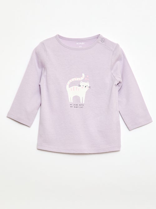 T-shirt maniche lunghe con stampa - Kiabi