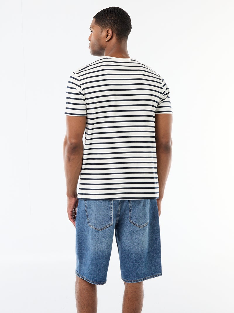 T-shirt marinière Blanc - Kiabi