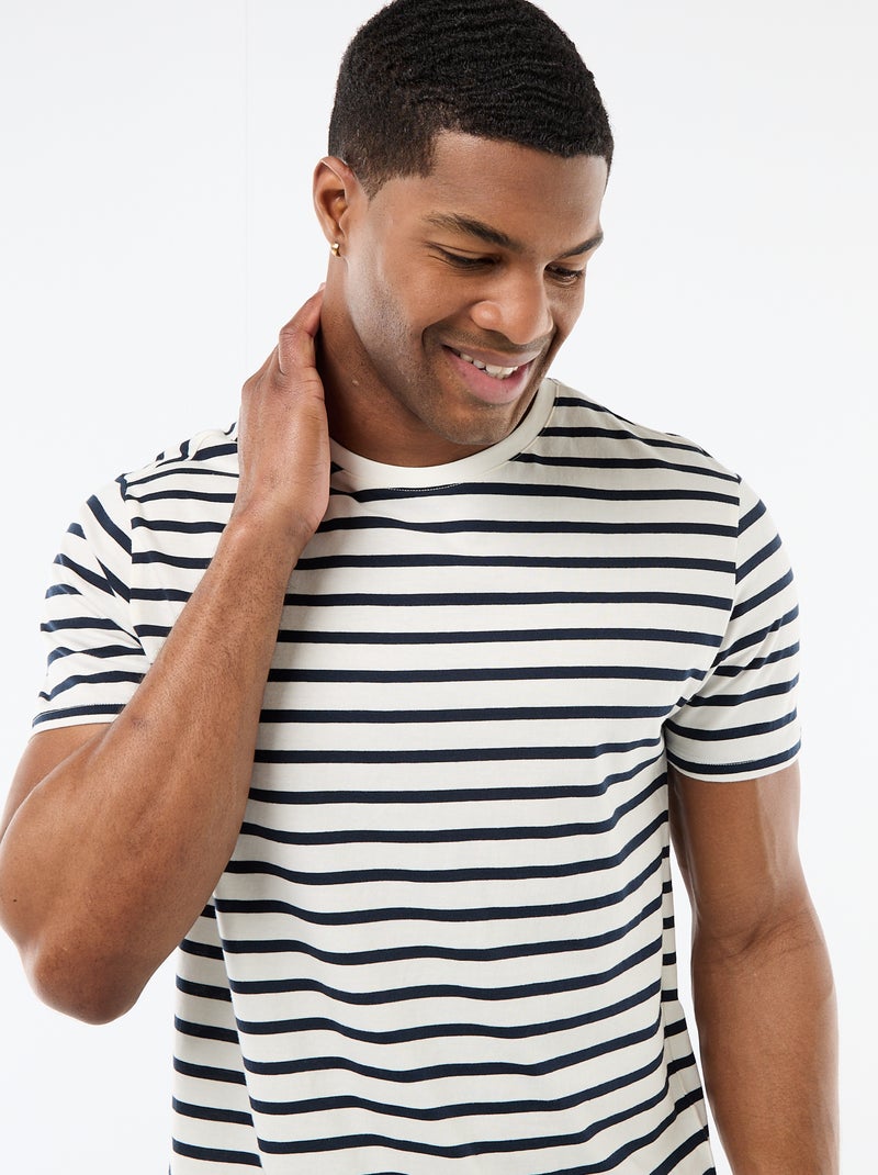 T-shirt marinière Blanc - Kiabi