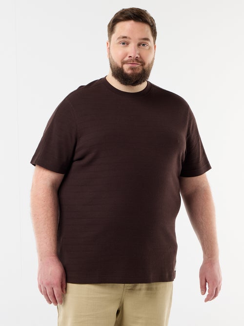 T-shirt matière fantaisie côtelée - Kiabi