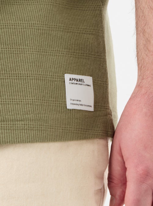 T-shirt matière fantaisie côtelée - Kiabi