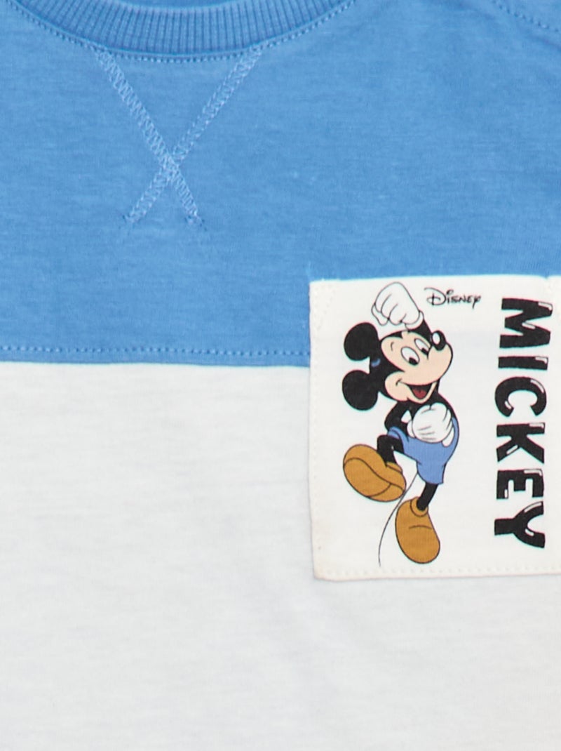 T-shirt 'Mickey' avec poche poitrine 'Disney' Bleu - Kiabi