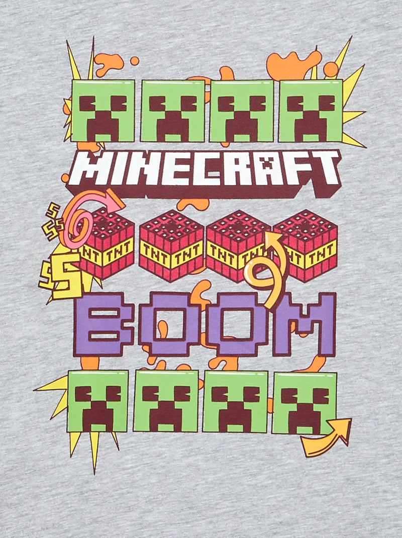 T-shirt 'Minecraft' à manches courtes Gris - Kiabi