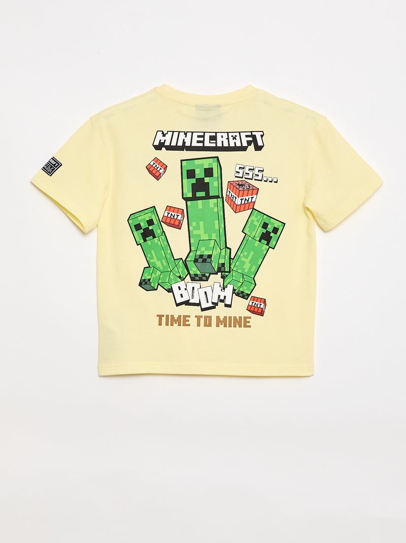 T-shirt 'Minecraft' à manches courtes Jaune - Kiabi