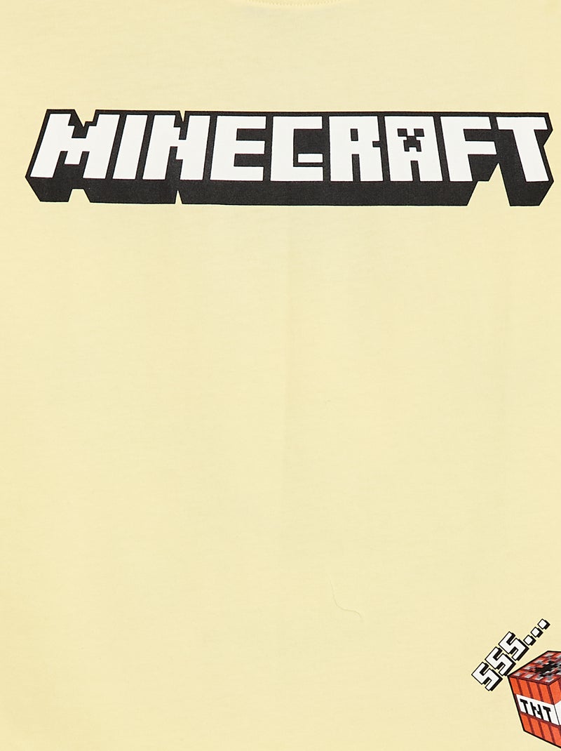 T-shirt 'Minecraft' à manches courtes Jaune - Kiabi