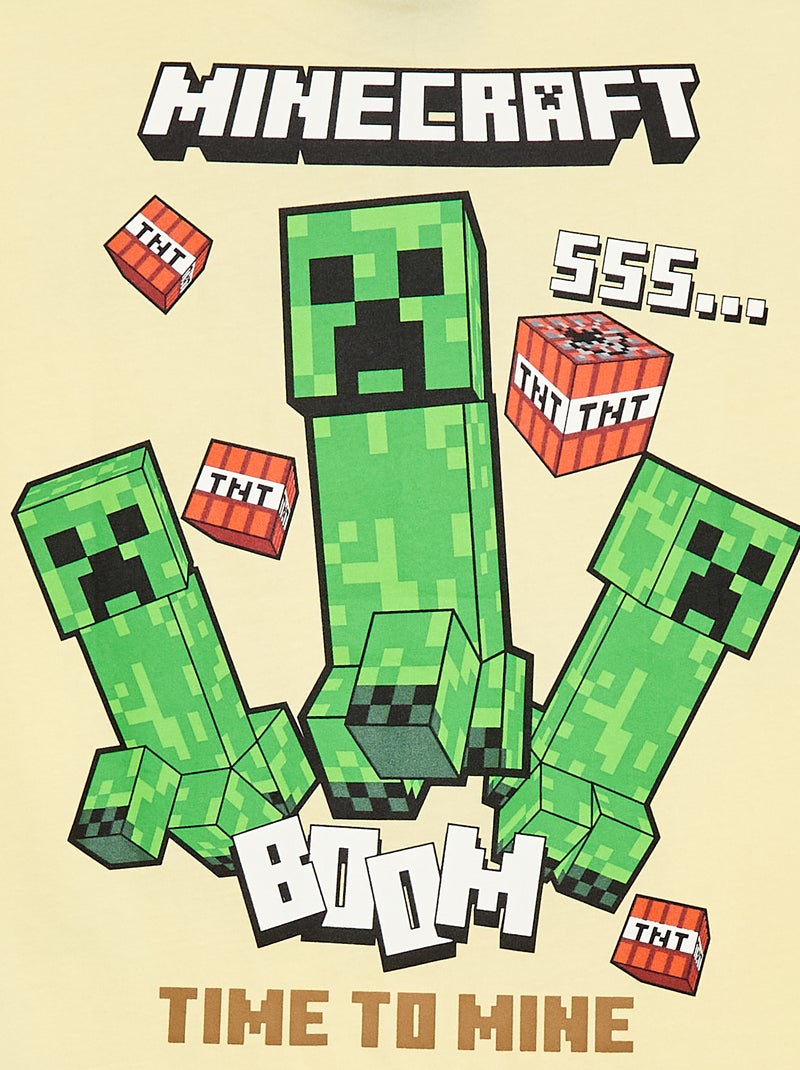 T-shirt 'Minecraft' à manches courtes Jaune - Kiabi