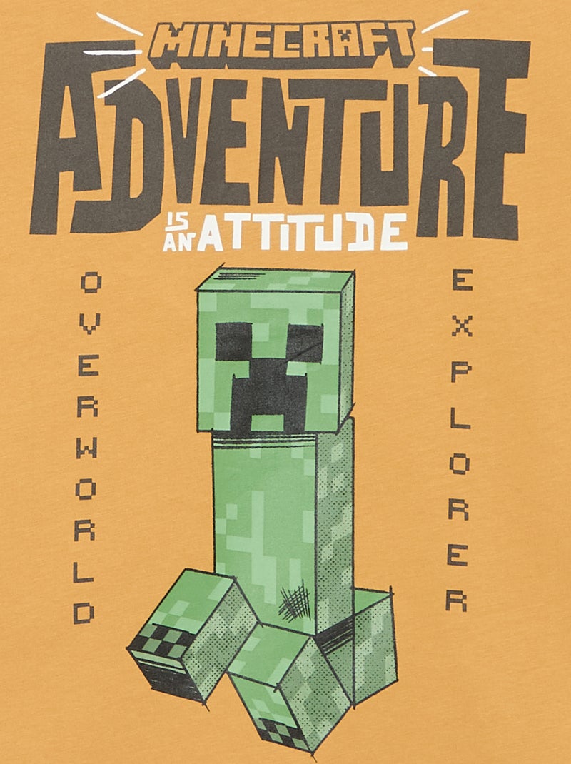 T-shirt 'Minecraft' à manches courtes Jaune moutarde - Kiabi