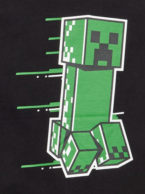 T-shirt 'Minecraft' avec imprimés et manches contrastées - Kiabi