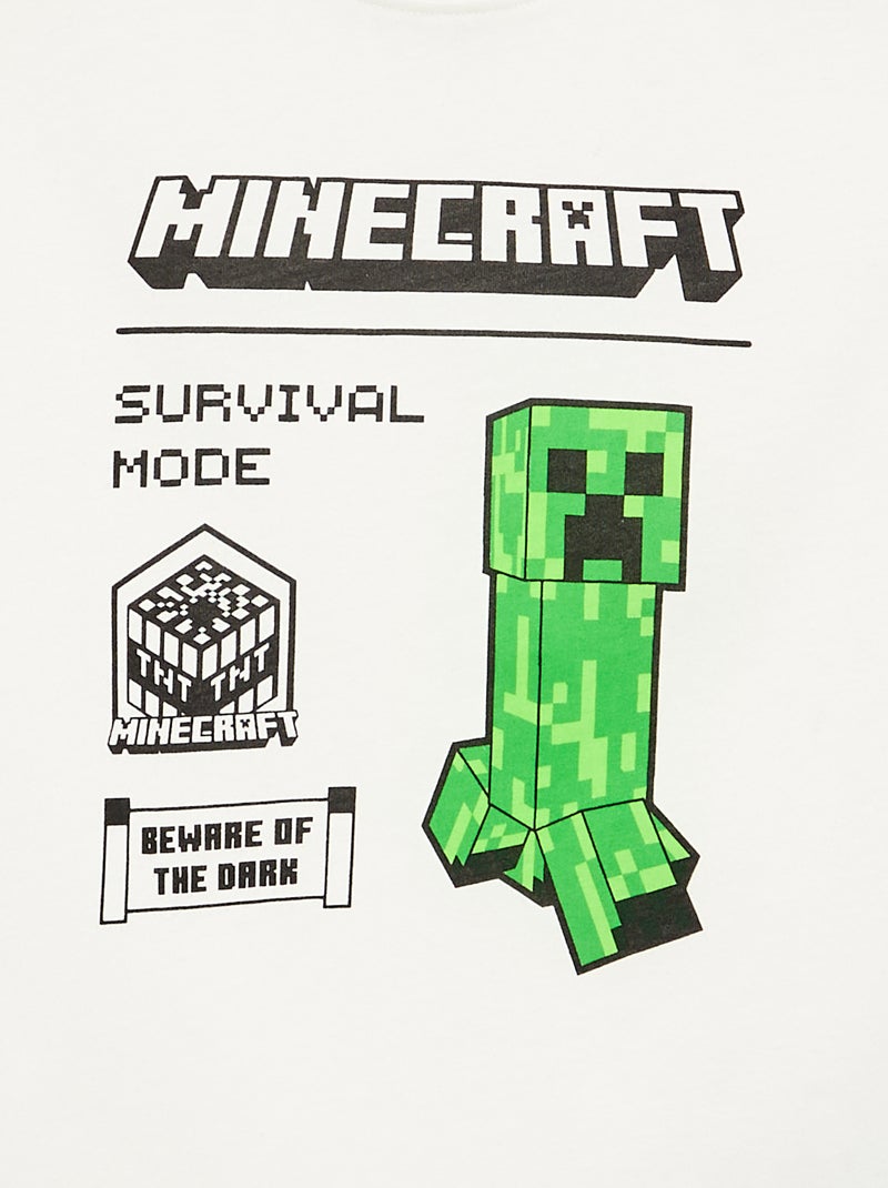 T-Shirt 'Minecraft' mit kurzen Ärmeln Weiß - Kiabi