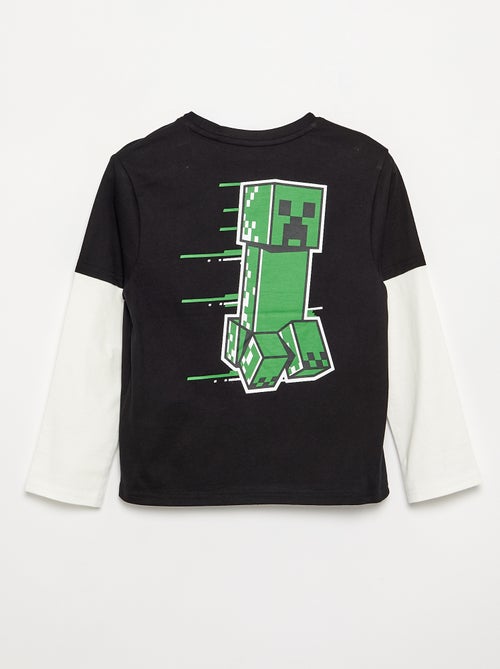 T-Shirt 'Minecraft' mit Prints und kontrastierenden Ärmeln - Kiabi T-Shirt 'Minecraft' mit Prints und kontrastierenden Ärmeln - Kiabi