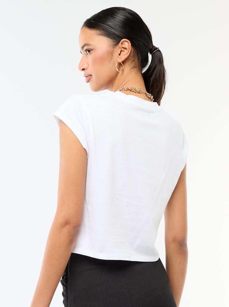 T-shirt 'Minnie' cropped 'Disney' Bianco - Kiabi
