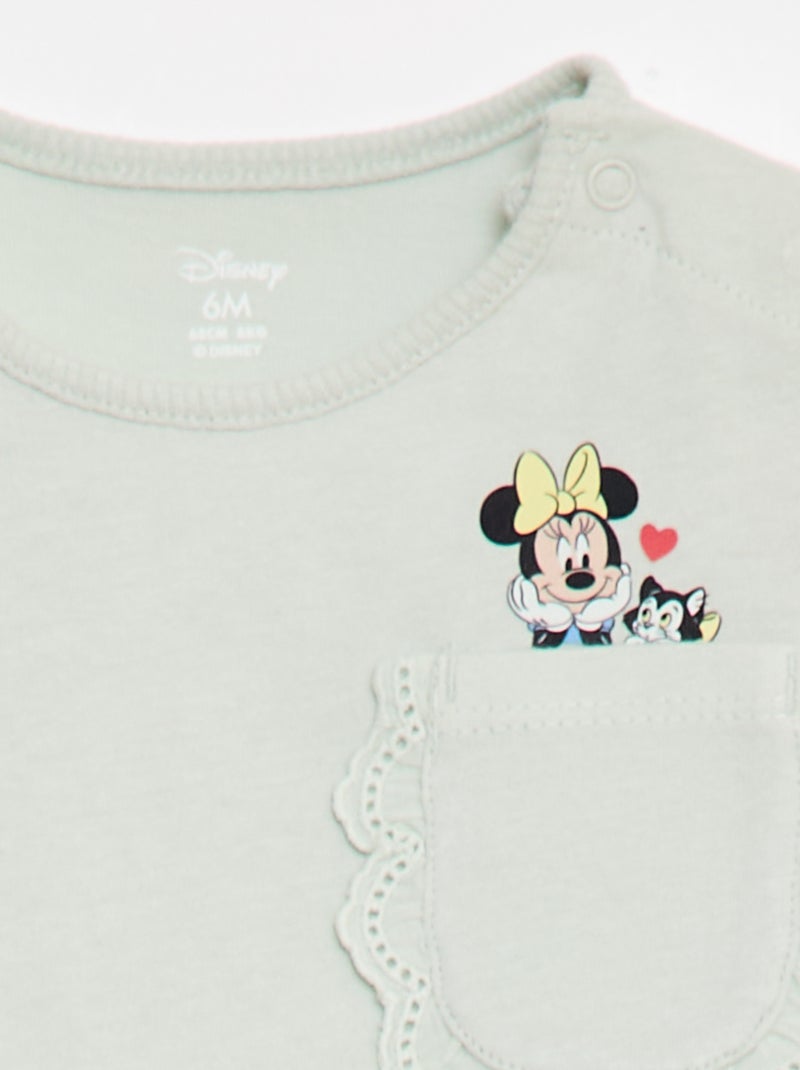 T-shirt 'Minnie' 'Disney' à manches courtes et poche volantée Vert - Kiabi