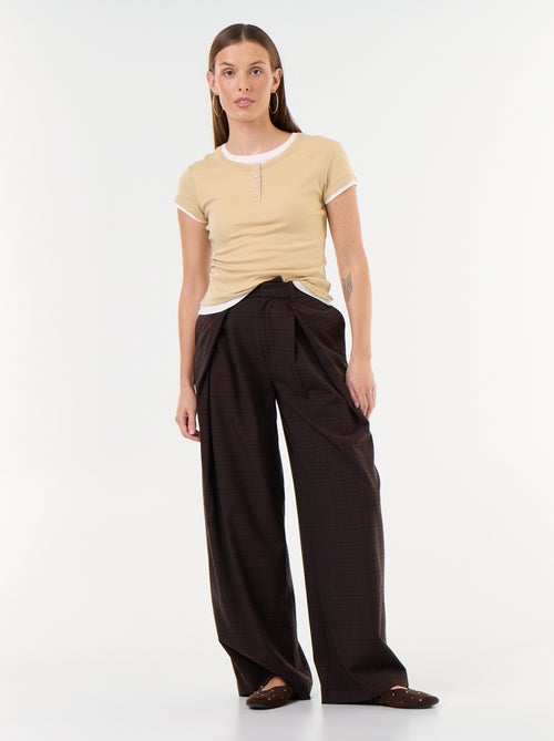 T-Shirt mit 2-in-1-Effekt, Kurzarm - Kiabi