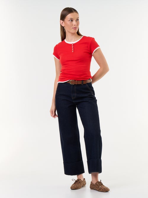 T-Shirt mit 2-in-1-Effekt, Kurzarm - Kiabi